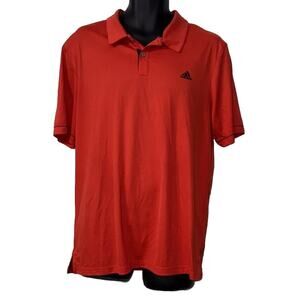 Adidas Men’s Shirt Red Pull-Over Collared Large